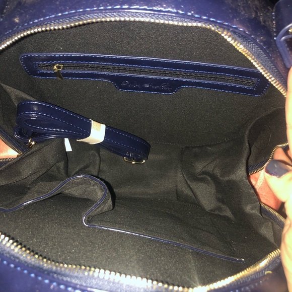 LAST 🔥Classic Blue Hat Box Leather Satchel - Picture 5 of 7